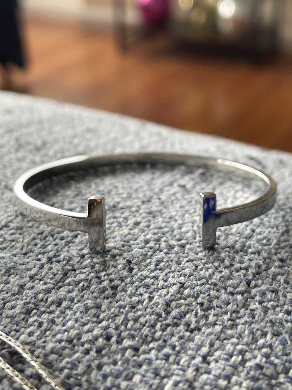 Stainless Steel T Bar Design Open Cuff Bracelet